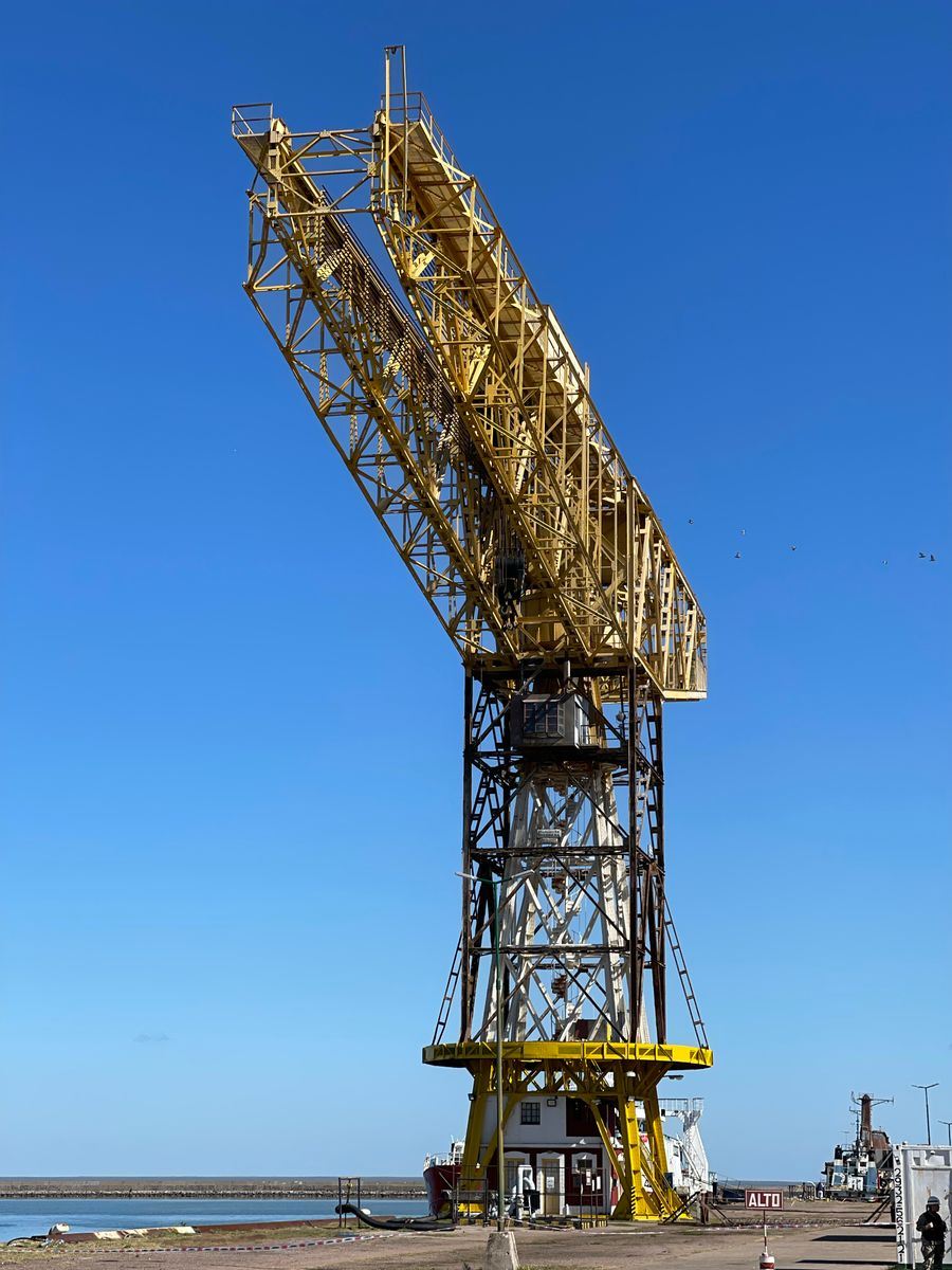 Ship-to-shore crane on a container terminal quay